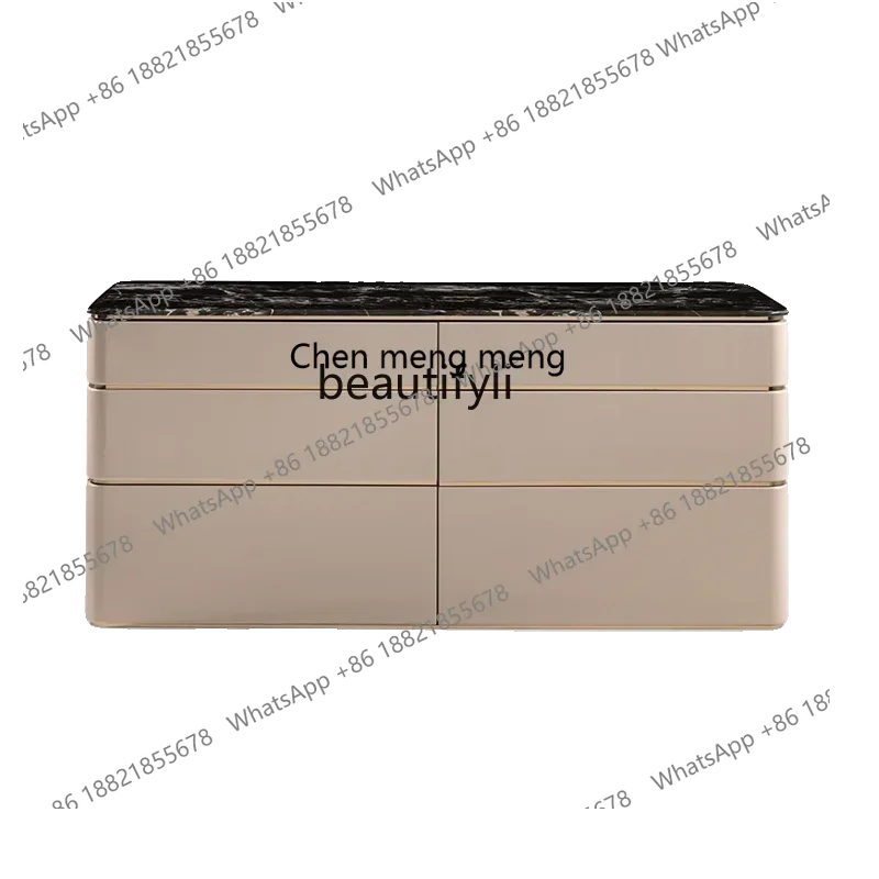 

X AEntrance cabinet Italian light luxury new solid wood TV marble dining side chest designer furniture