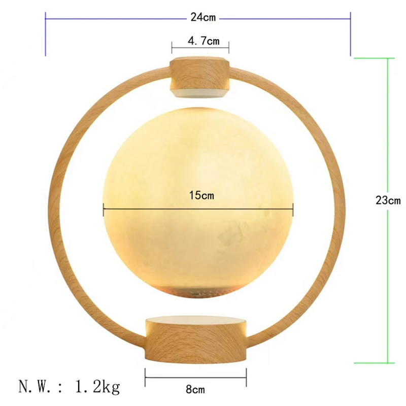 Maglev Moon Light Rotatable with Bluetooth Speaker Remote Control DC Powered Floating Moon Light for Bedside and Music Playing