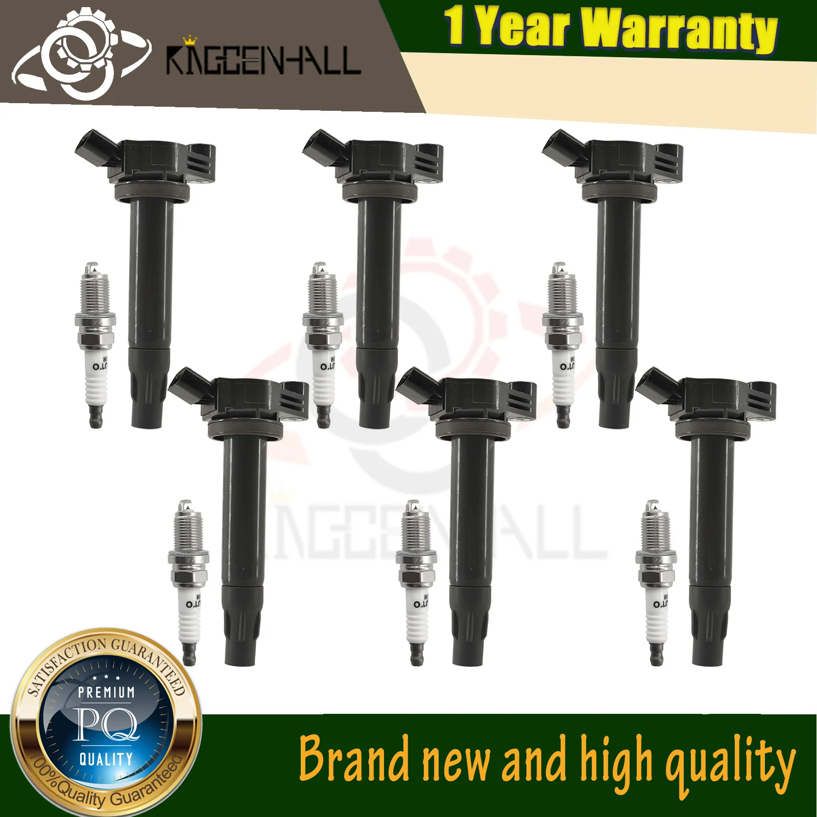 

Car 6pcs Ignition Coil & Iraurita Spark Plug 90919-02212 Compatible With Toyota Camry Highlander Solara Lexus ES330 RX330 3.3L