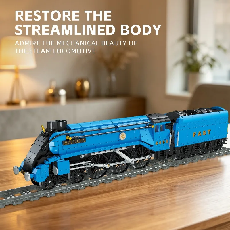 Wild Duck Steam Train Puzzle Assembly Building Blocks Toy Creative Dynamic Simulation Assembly Building Blocks Decoration