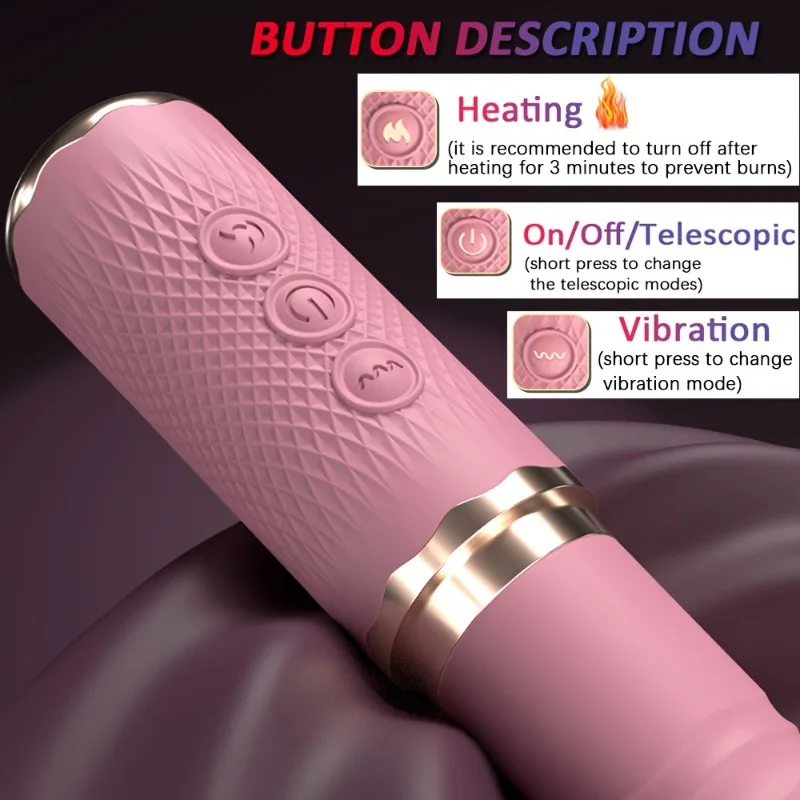 USB Rechargeable  Telescopic Silicone Vibrator Magnetic Charging High-Frequency Pulsating Vibration Waterproof Travel Portable