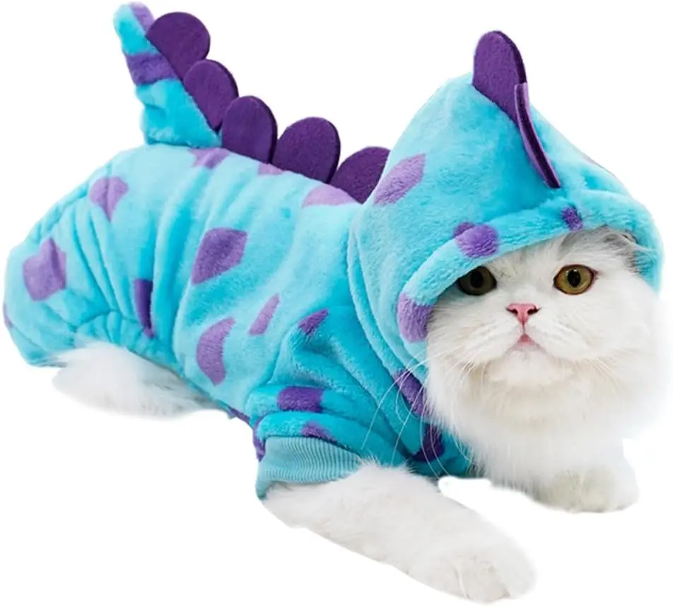 

Super Soft Fleece Pet Clothing for Puppy Autumn Winter Plush Warm Dog Overalls Four Legged Dinosaur Unicorn Cosplay Cat Clothing