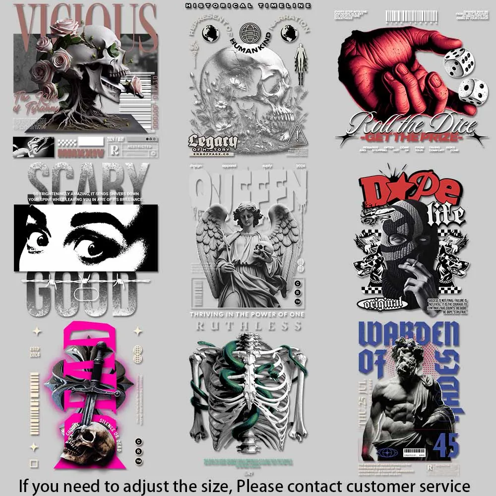 Edible Heat Press Decals: Dark Style Rose/Car/Hipster Designs, Washable & Durable for Clothes & Crafts