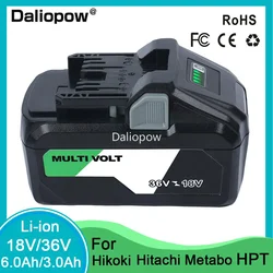 BSL36A18 BSL36B18 Li-ion MultiVolt 18V 6Ah/36V 3Ah Rechargeable Battery for Hikoki Hitachi 18V 36V Power Tools BSL1830 BLS1840