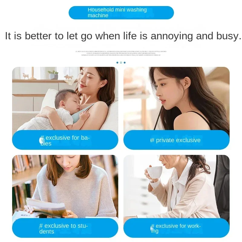 일체형 수동 속옷 세탁기, 탈착식 탈수 바구니, 레이지 미니 세탁기