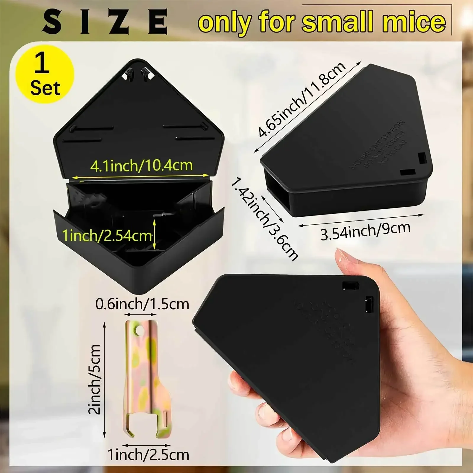 Reusable Mouse Bait Station with Key, Upgraded High Quality Small Trap, for Indoor Outdoor Kitchens Garages Pest Control