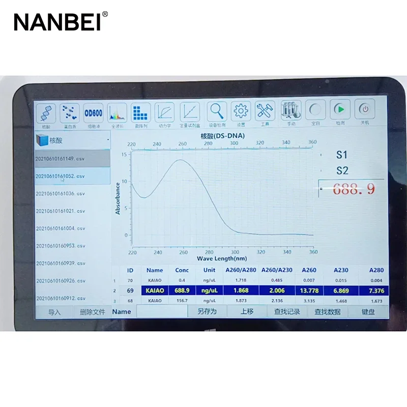 Lab Nano NB-K5800 Ultra-micro UV Vis spectrophotometer for testing DNA protein Bacterial liquid disintegration test apparatus