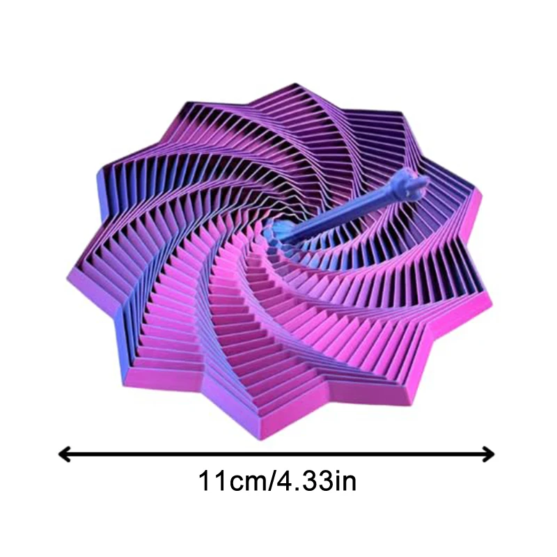 1개 3D 프린팅 감각 완구 - 11cm 변형 가능한 스트레스 해소 손가락 장난감, 성인 및 어린이용 손잡이 포함