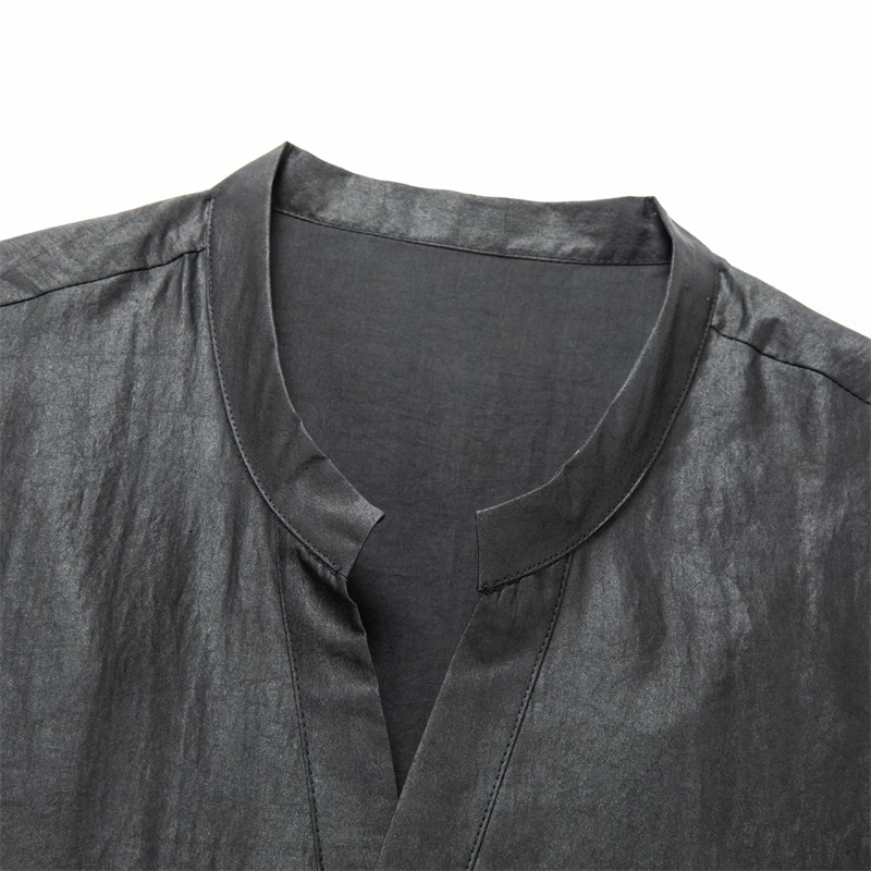

100% Silk Premium Shirts For Men Short Sleeve Black Lightweight Summer Quality Coolness Soft Comfortable Camisas De Hombre M-3XL