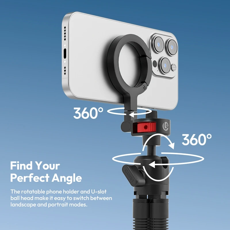 Ulanzi MT30 حامل ثلاثي مرن مغناطيسي لهاتف GoPro Magsafe كاميرا DSLR آيفون 16 ملء ضوء الأخطبوط الملقن حامل حامل