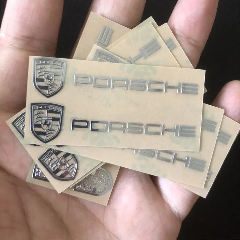 Car metal creative stickers Waterproof Dirt-proof Stickers Accessories For Porsche 911 718 Taycan Panamera Cayenne Macan Cayman