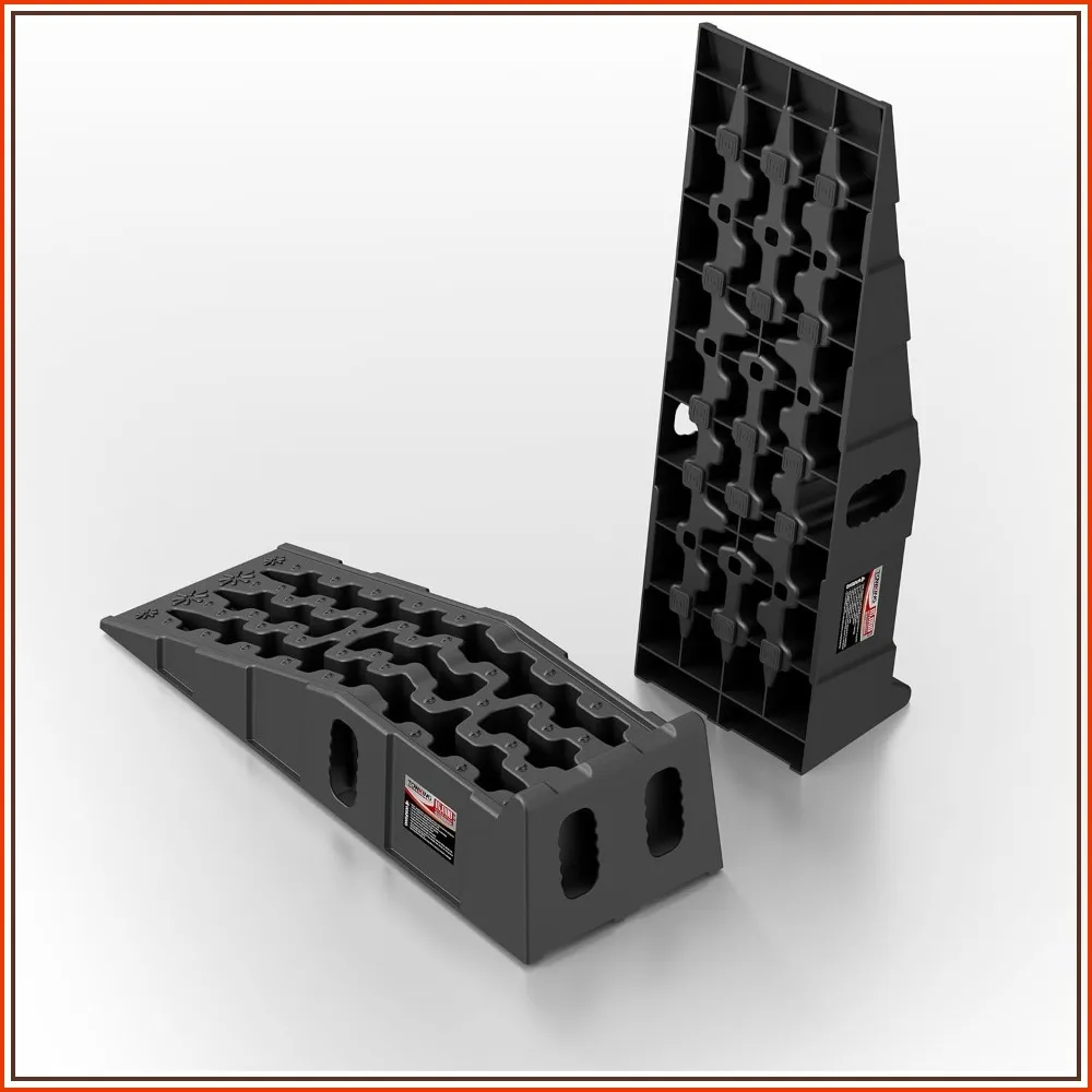 

Heavy-Duty Vehicle Service Ramps - 1 Pair Professional Auto Maintenance Lifts for Trucks & SUVs, High-Lift Tire Ramps for Underbody Oil Change, Integrated Support for Jack Stands