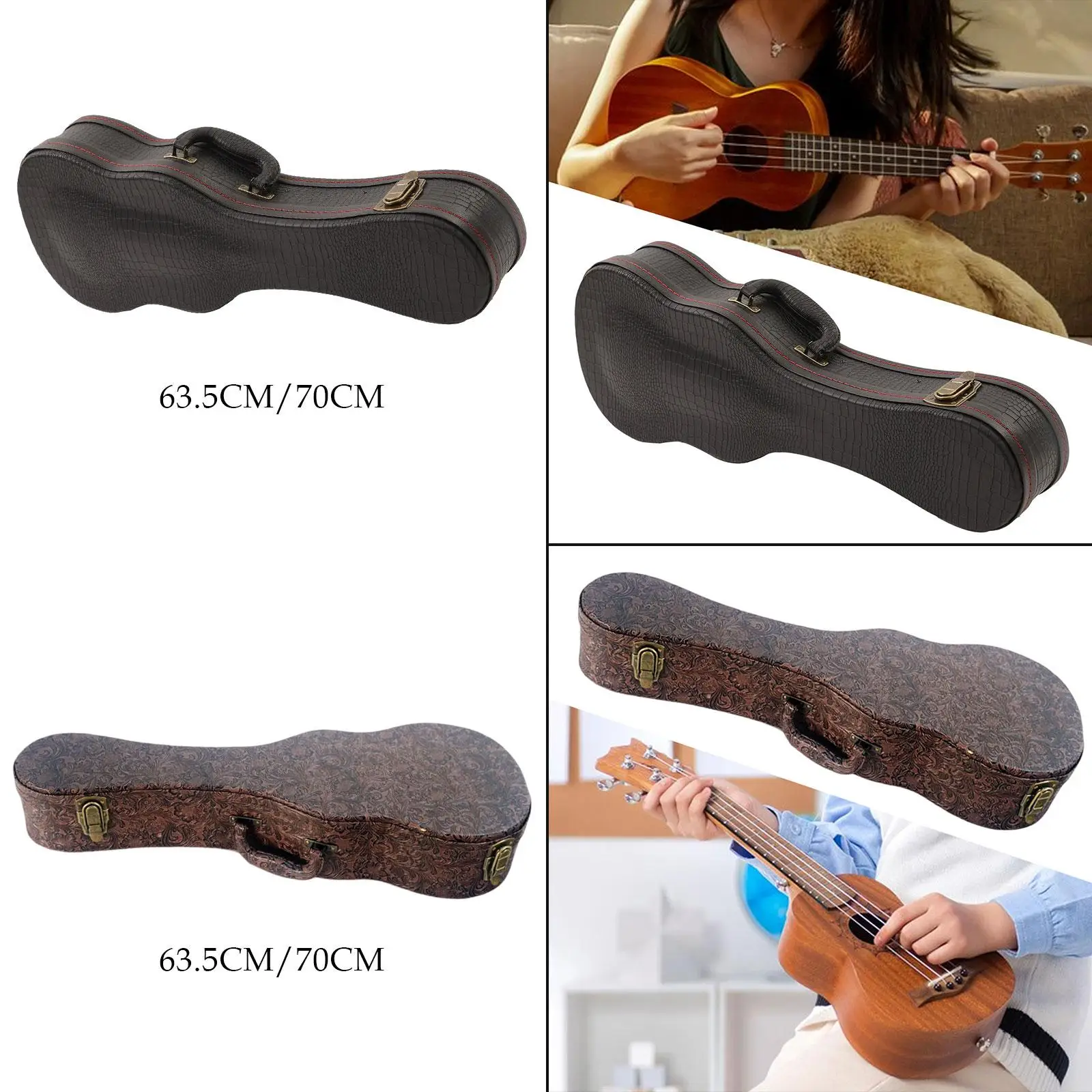

Ukulele Case Ukulele Bag PU Leather Waterproof Lightweight with Carry Handle for