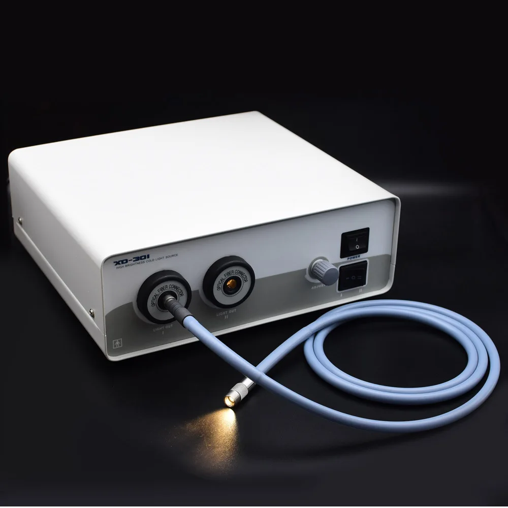 150W Double-Hole Medical Cold Light Source Fiber Optic Endoscope Microscope Halogen Surgical Light Source Inspection Lamp ENT