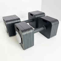 New Design Quick-Lock Square Weight Adjustable Dumbbell Set Non-Slip Dumbbell Strength Training for Home Square Weight Plates