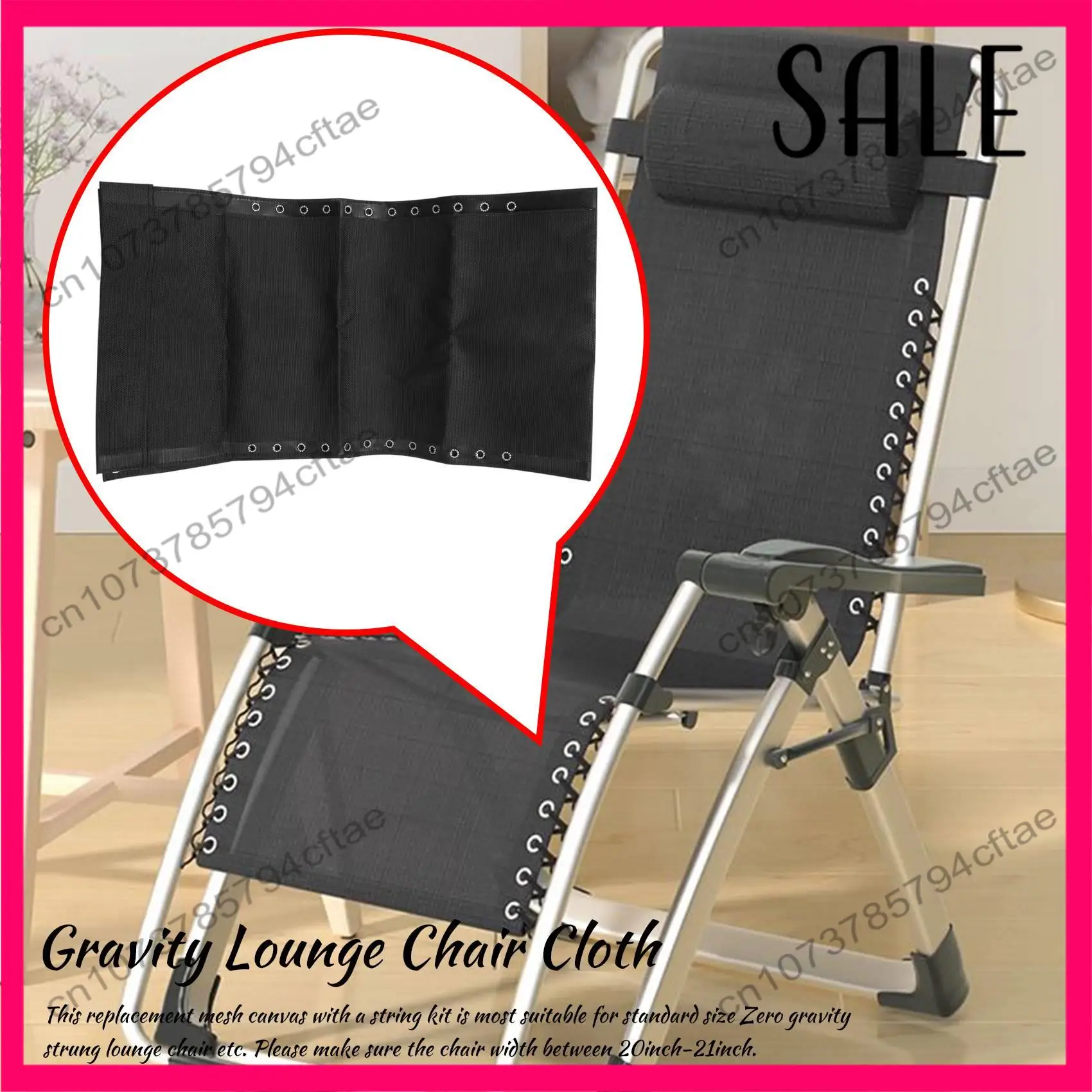 

-A12R Zero Gravity Chair Replacement Fabric Folding Recliners Mesh Parts For Outdoor Camping Patio Lawn Yard Pool 63X17in