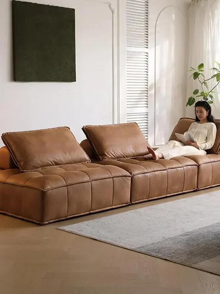 Original Piedmont Sofa Living Room High-end Module Leather Tofu Sofal16