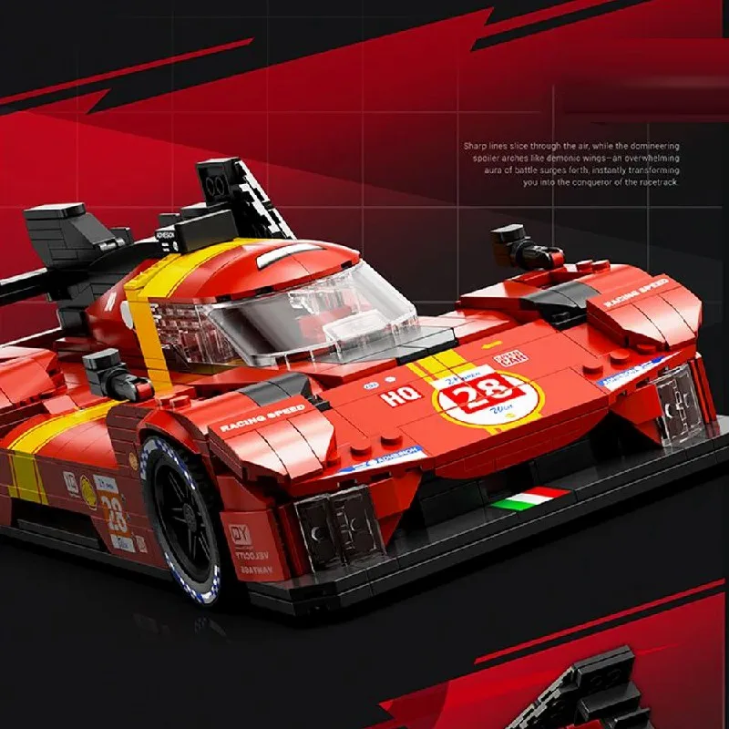 Technik 499p vermelho carro de corrida blocos de construção conjunto esporte seep hypercar montagem tijolo modelo kit brinquedos adulto criança presente aniversário 980 pçs