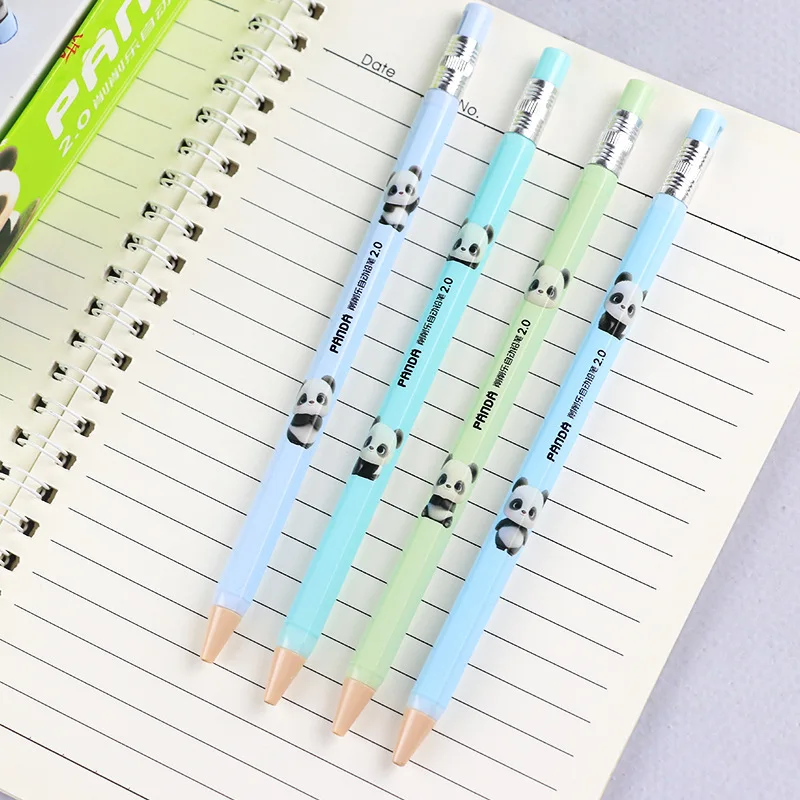

40pcs/lot Kawaii Panda Mechanical Pencil Cute 2.0MM Drawing Writing Automatic Pen School Office Supplies