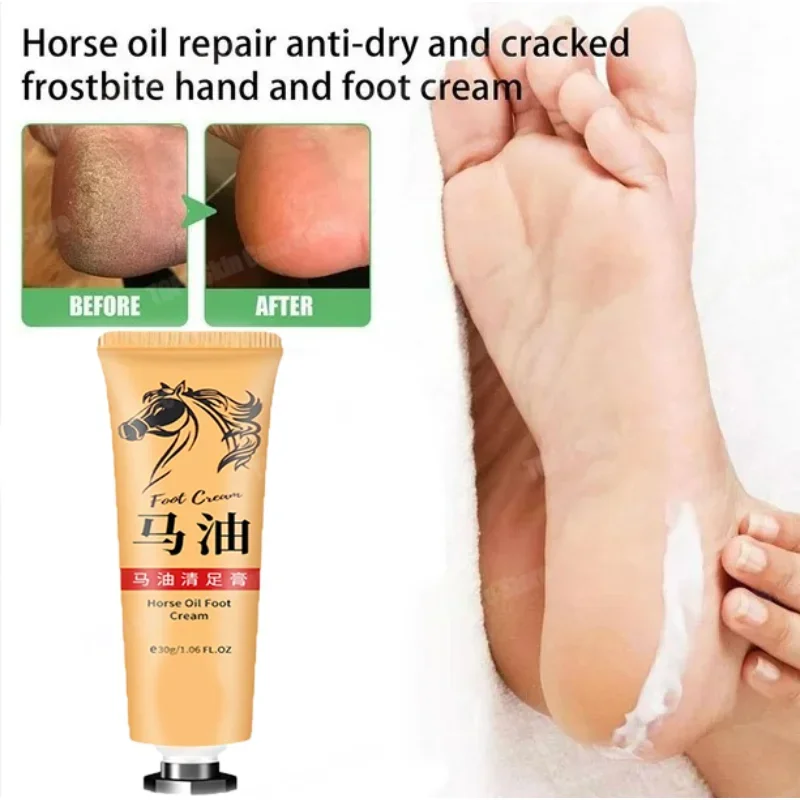 Horse Oil Anti Crack Foot Cream Anti-Drying Heel Cracked Moisturizing Repair Hand Lotion Anti-Aging Nourishing Smooth Skin Care