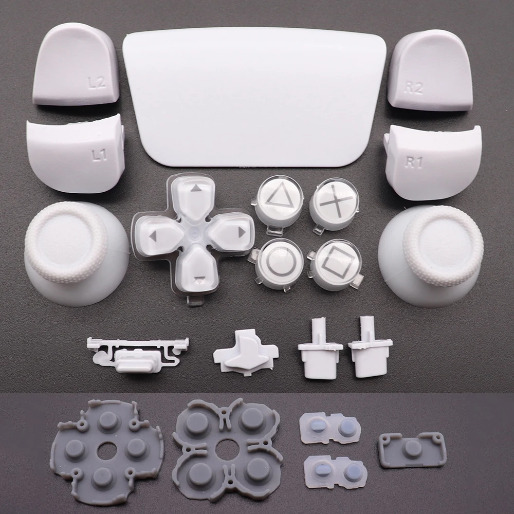Silicone Rubber Conductive Button & Full Set Joysticks Dpad R1 L1 R2 L2 Direction Key ABXY Buttons For PS5 V1 1.0 Controller #4