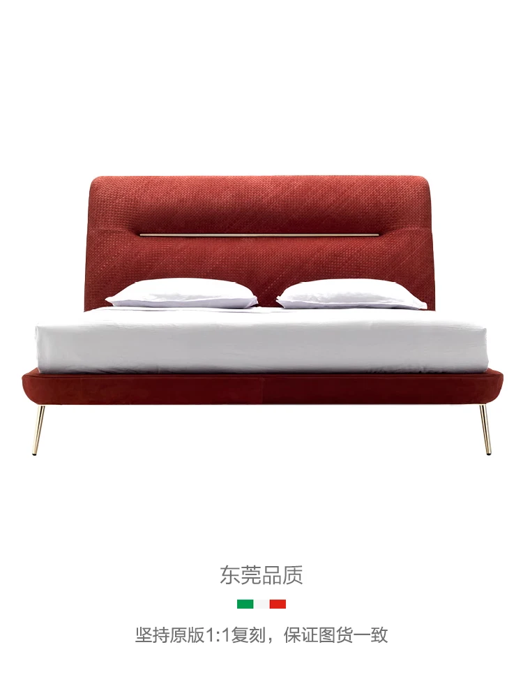 New Italian light luxury bed Italian high-end villa main bed woven bed 1.8 meters can be customized