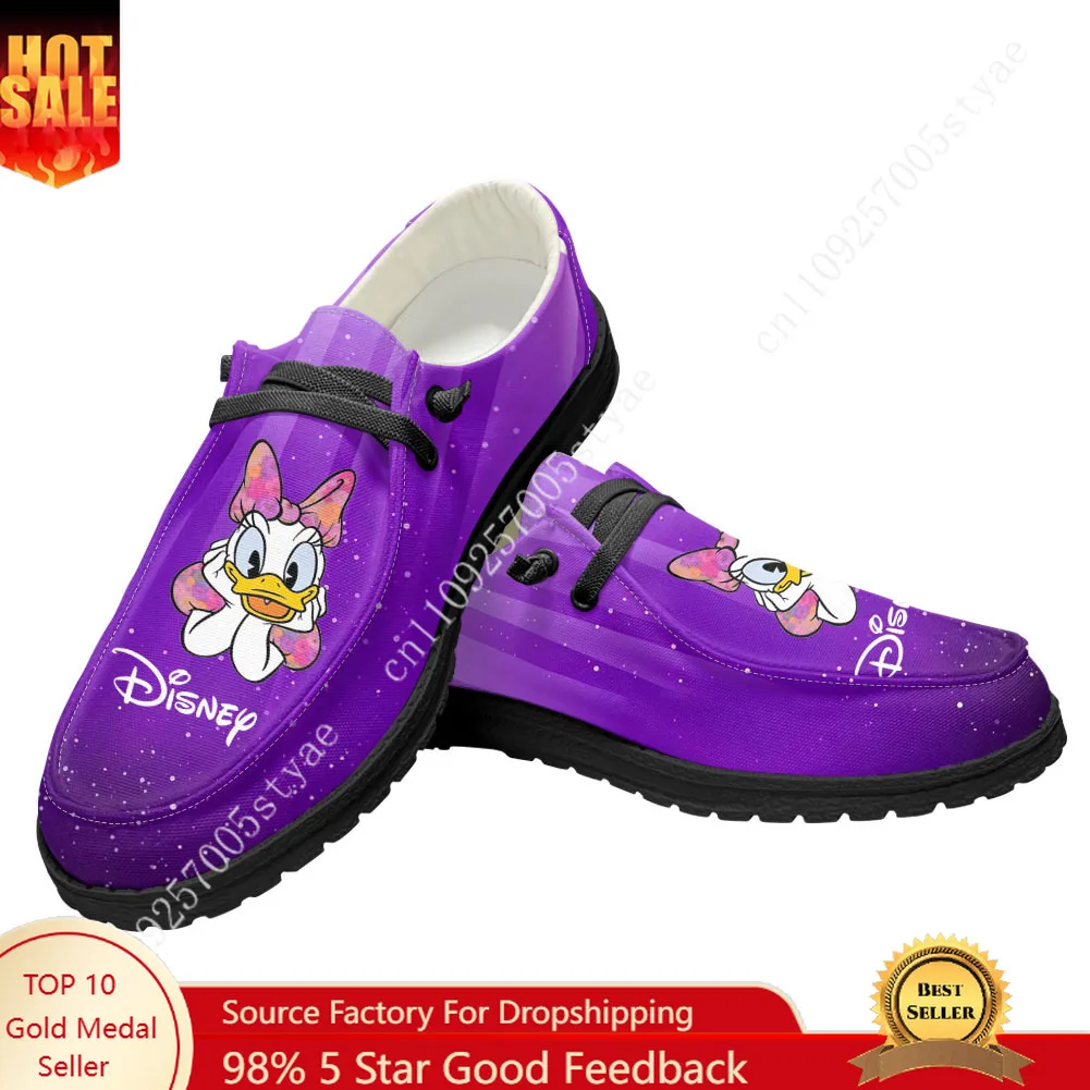 

Disney Daisy Duck Casual Shoes Mens Womans Flat Shoe Breathable Outdoor Lightweight Footwear Couple Custom Made Shoes