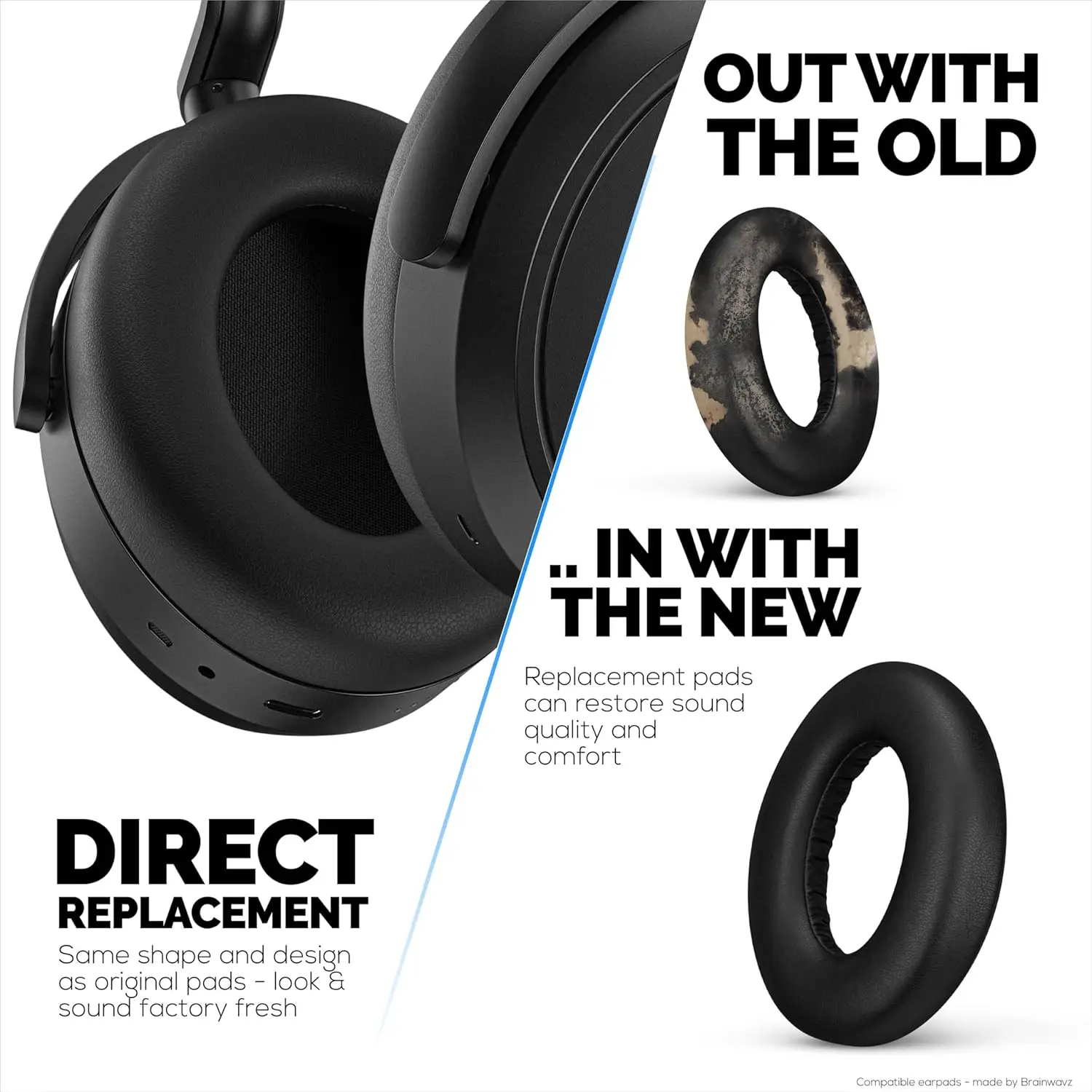 Oreillettes de rechange pour casque sans fil Sennheiser Momentum 4 (IV), coussins en cuir PU souple, confort supplémentaire, Momentum 4