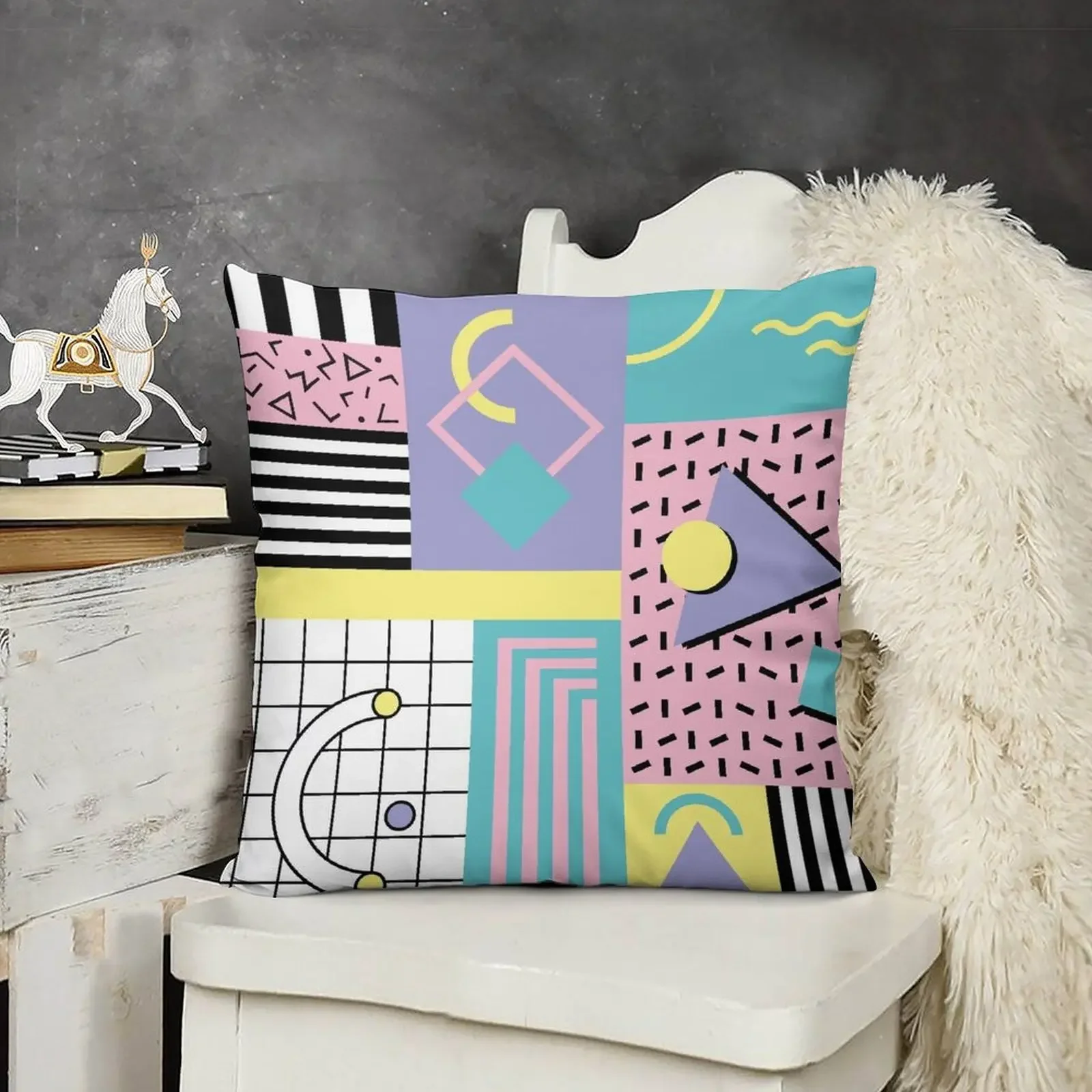 

Memphis Pattern 25 - Retro 90s / 80s Throw Pillow Pillowcases Cushion Covers Sofa christmas cushions covers Sofa Covers pillow