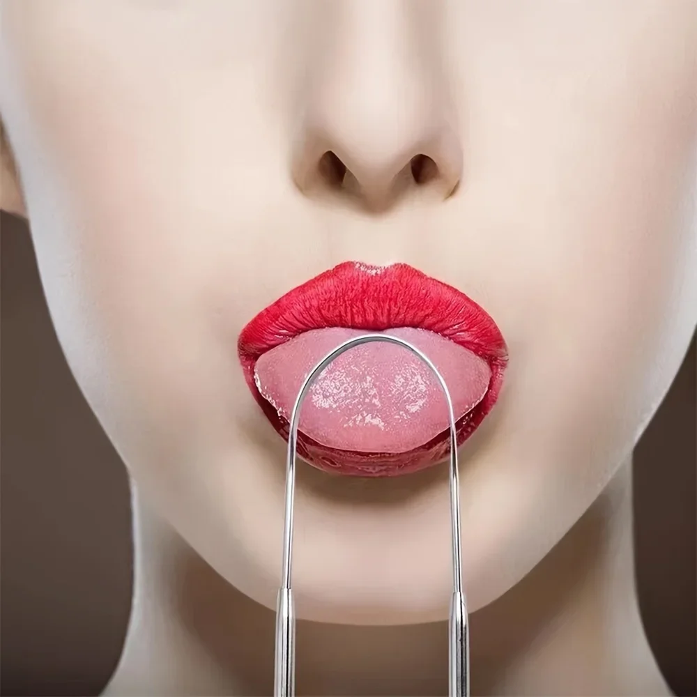 1/2/6pcs Stainless Steel Tongue Cleaning Tongue Scraper Reusable Tongue Coating Cleaning Scraper Silvery U Shaped Tongue