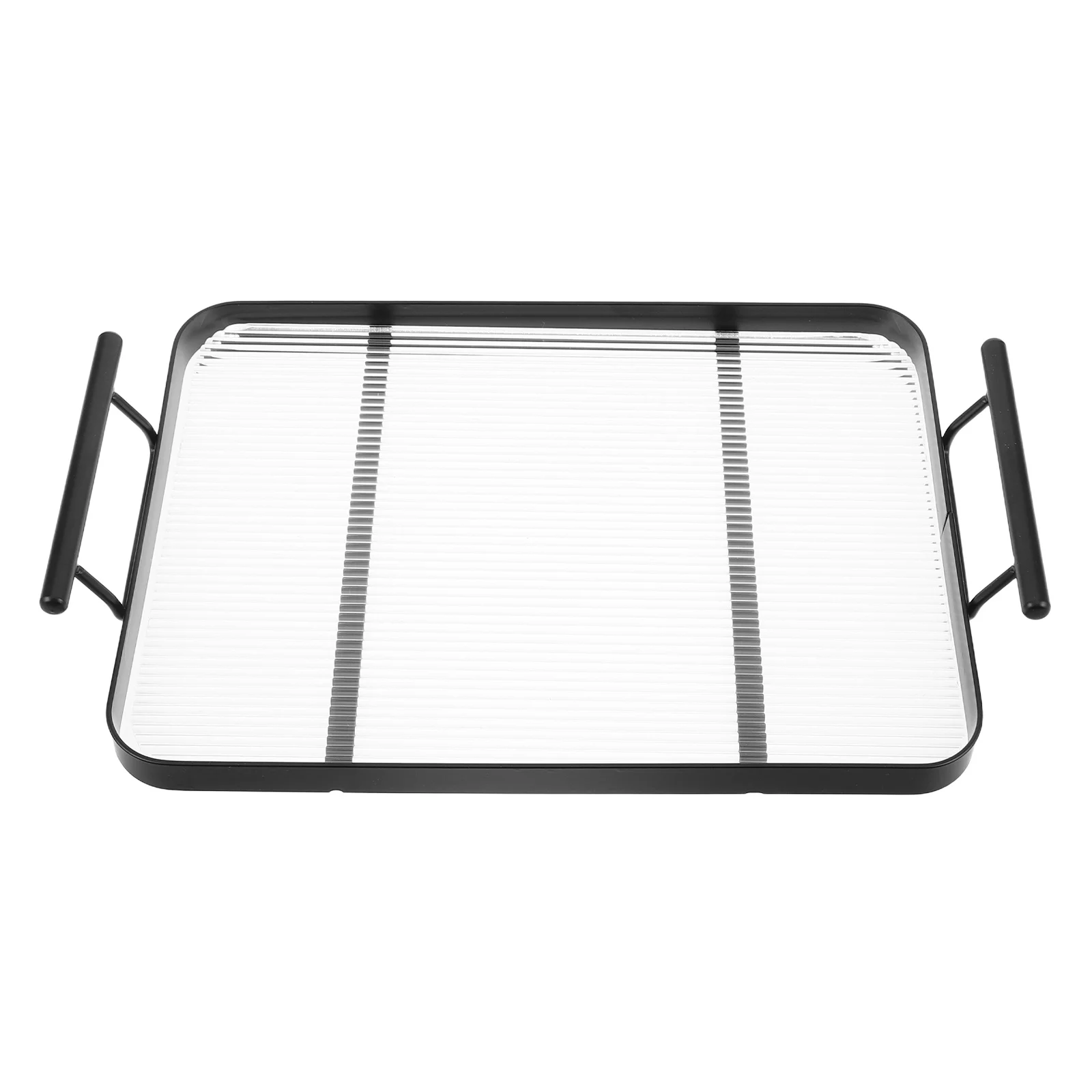 

Rectangular Horizontal Tray Decorative Serving with Handles Large Trays for Food Tea Sturdy Acrylic Modern