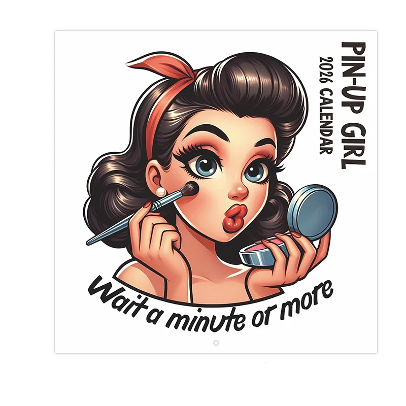 

2026 Wall Calendar Enthusiastic Fuuny Pin-up Girl 12month Schedule Organizer Daily Weekly Agenda Planner Home Office Decor