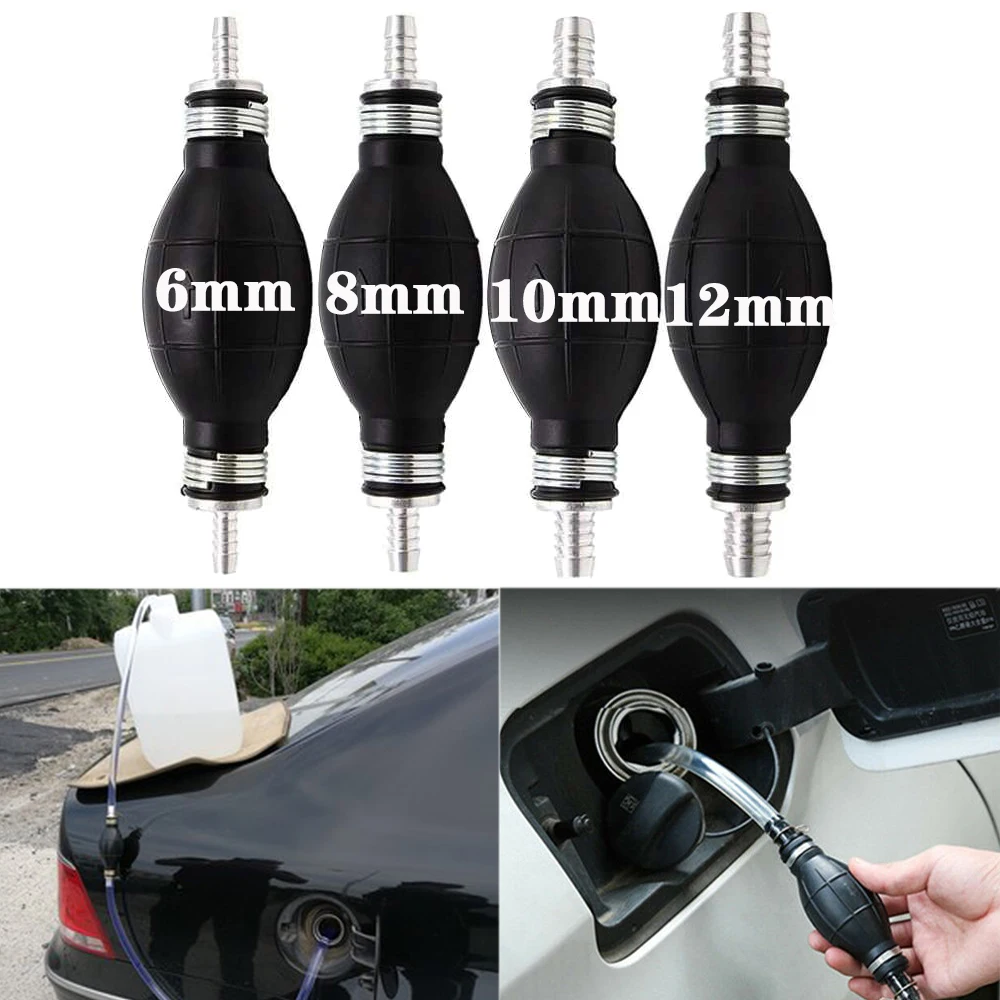 6-12mm Hand Fuel Pump Line Rubber Aluminum Hand Fuel Primer Bulb Diesel Oil Petrol transfer Pump For Car Boat Outboard Motor