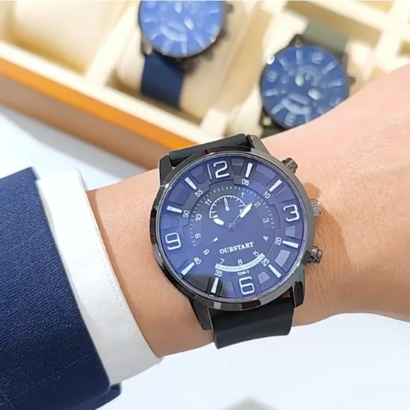 

Часы с силиконовым ремешком и круглым циферблатом, стильные мужские наручные часы, стильные мужские повседневные часы, спортивные кварцевые цифровые часы для подростков, подарок на день рождения