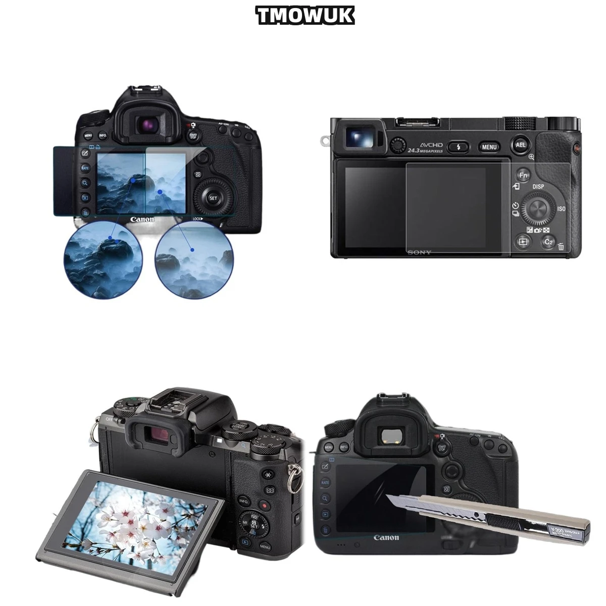 

For Canon 70D 80D 90D 7DIII 6DII 700D 750D 60D 77D 800D, Ultra-Clear, Fingerprint-Resistant Film.