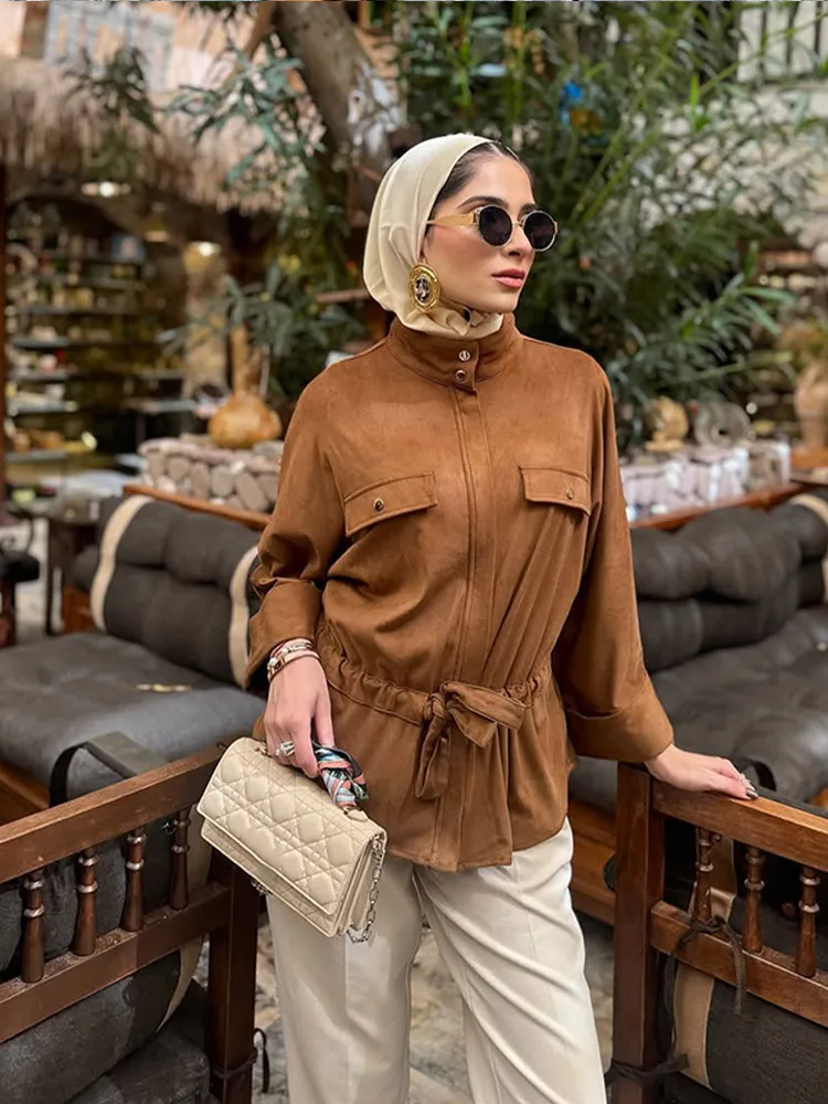 

Casual Solid Belt Shirt Trouser Women Suit Fashion Long Sleeve Lapel Zippers Shirts Straight Pant Summer Holiday Lady Suit 2025