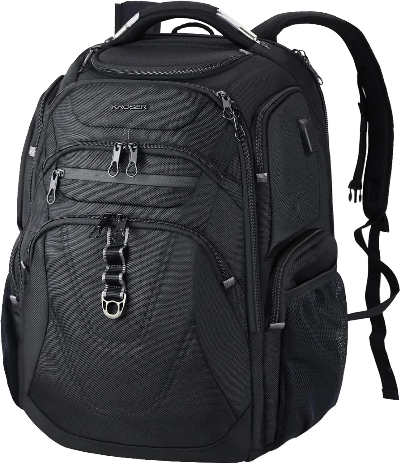 TSA Friendly Water-Repellent Laptop Backpack with RFID Pockets &amp; USB Port for College Business Travel