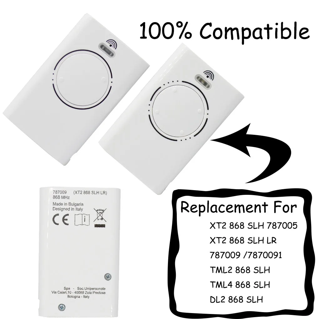 868 XT2 XT4  SLH LR Garage Door Remote Compatible with 868Mhz Frequency XT2 XT4 868 SLH, XT2 XT4 868 SLH LR