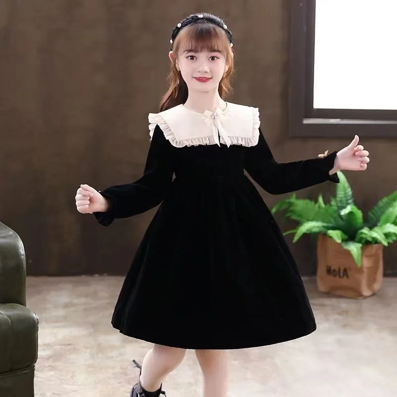 Girl Dress Kids Baby Party Evening Gown 2023 Fashion Spring Autumn Cotton Flower Girl Dress Vestido Robe Fille Children Clothing