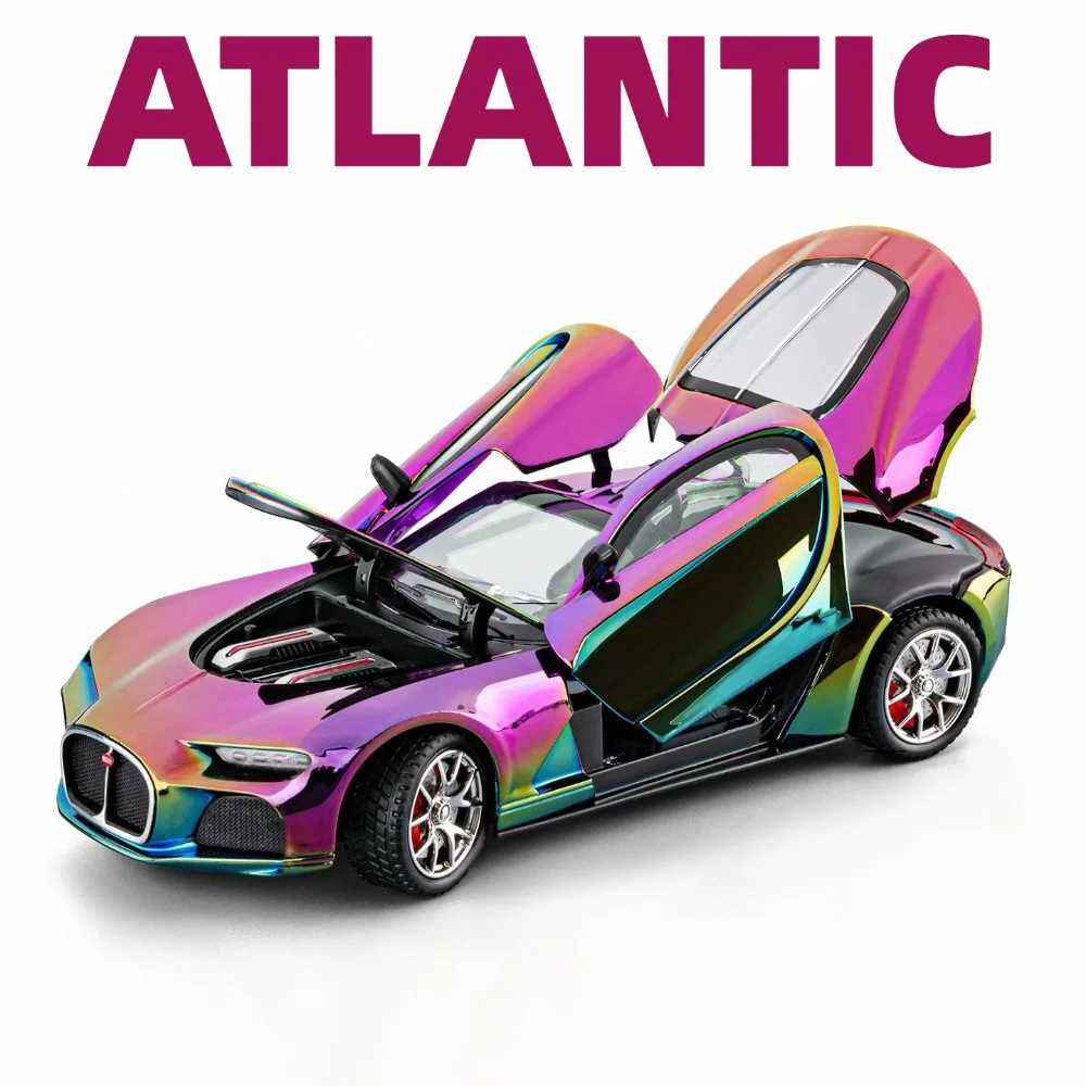 Modelo de coche atlántico 720S 1:24, juguete de aleación fundido a presión, tracción hacia atrás, absorción de impacto, coches deportivos galvanizados, modelos, juguetes de recuerdo para adultos
