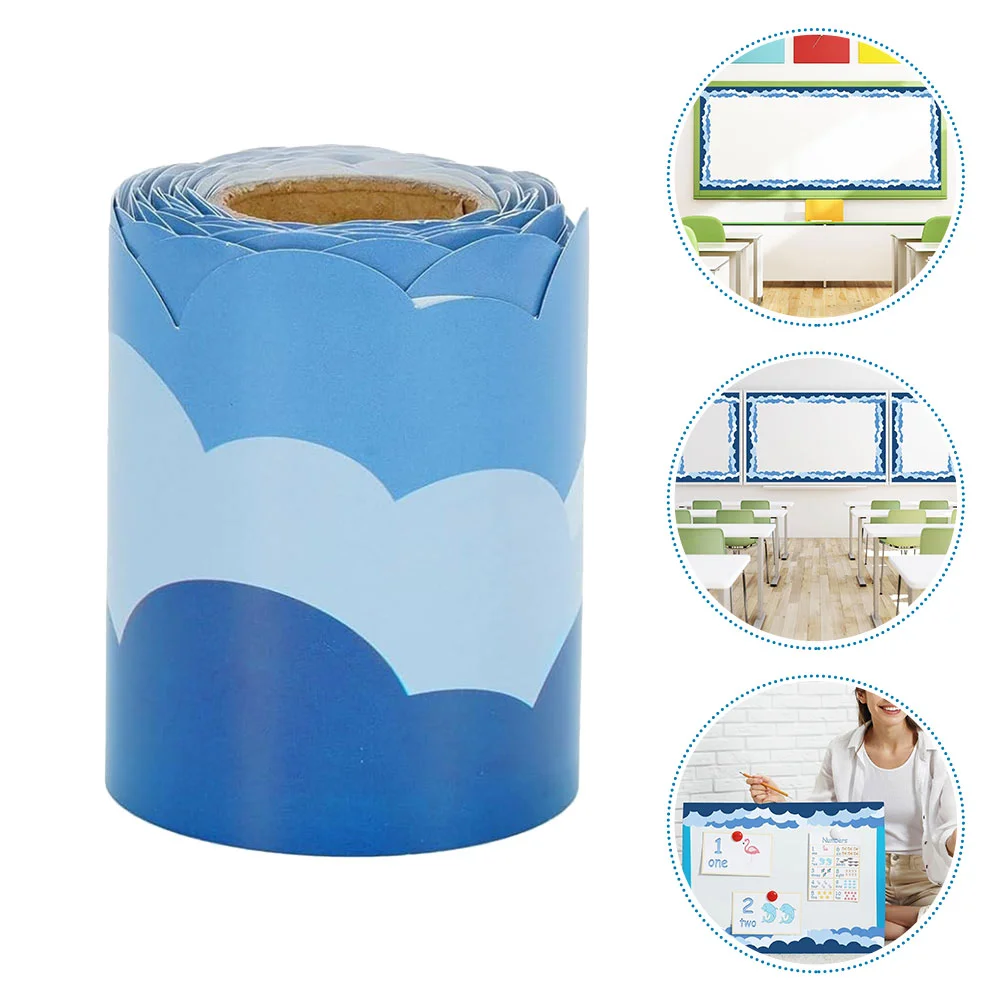 Cloud Shaped Border Sticker for Classroom Bulletin Decorations Easy Application Coated Paper Versatile Decoration