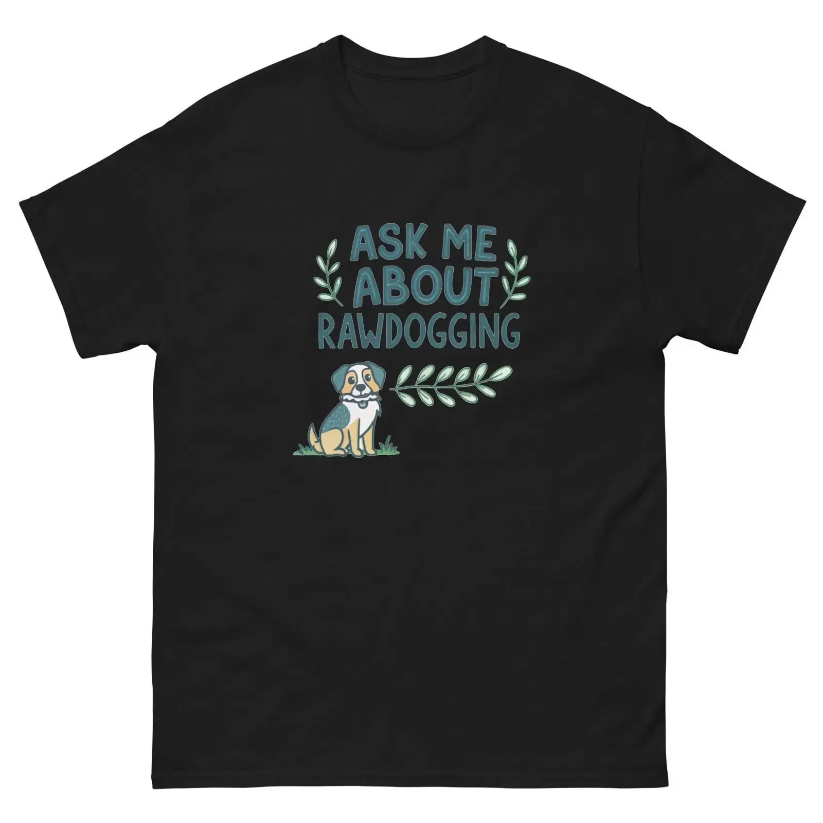 Rawdogging Dog T Shirt Ask Me About This Trendy Slang vintage Washed Versatile Stretched Comfortable graphic Slightly