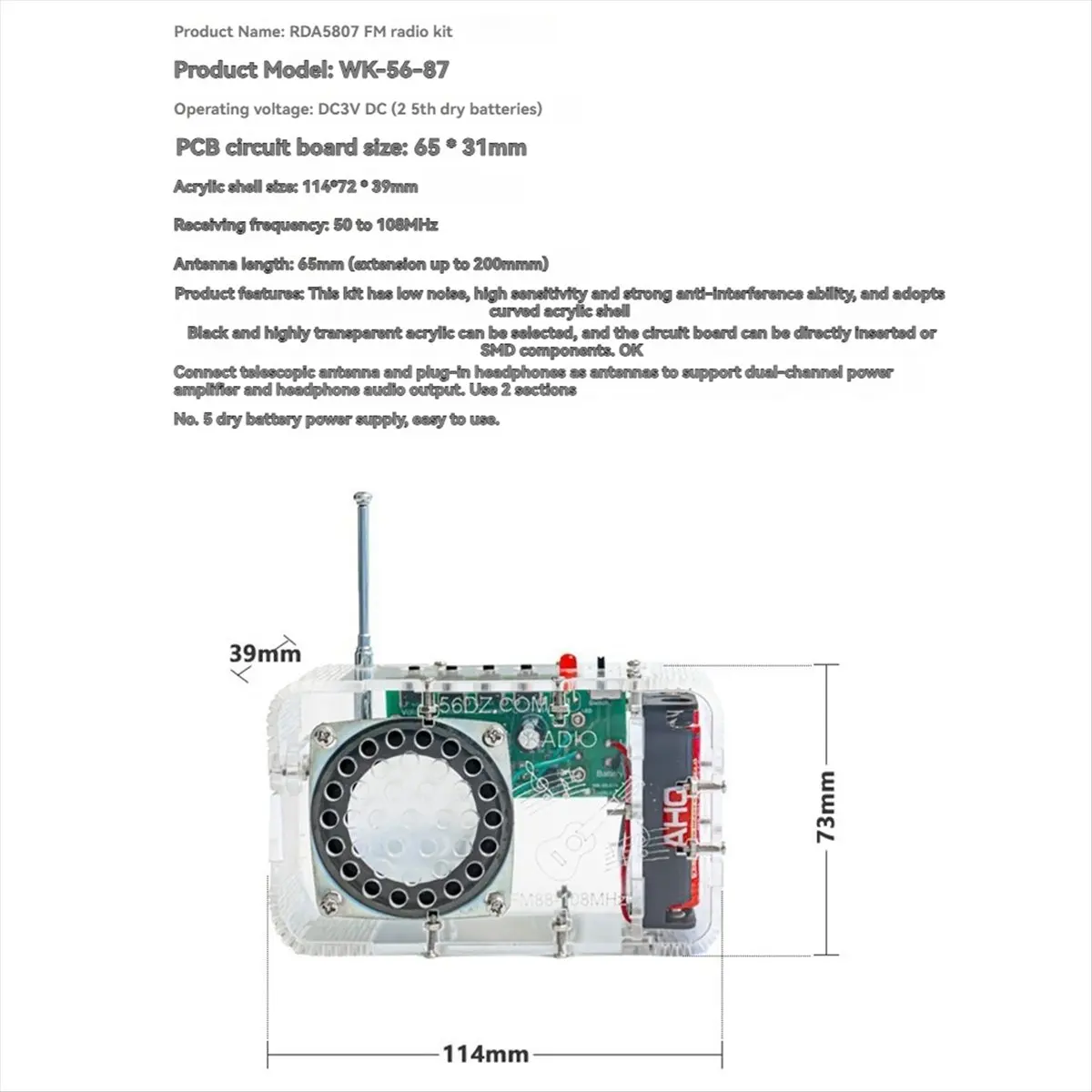 a65i-diy-fm-radio-kit-50-108mhz-adjustable-ic-rda5807-soldering-practice-kit-anti-interference-dual-channel-amplifier
