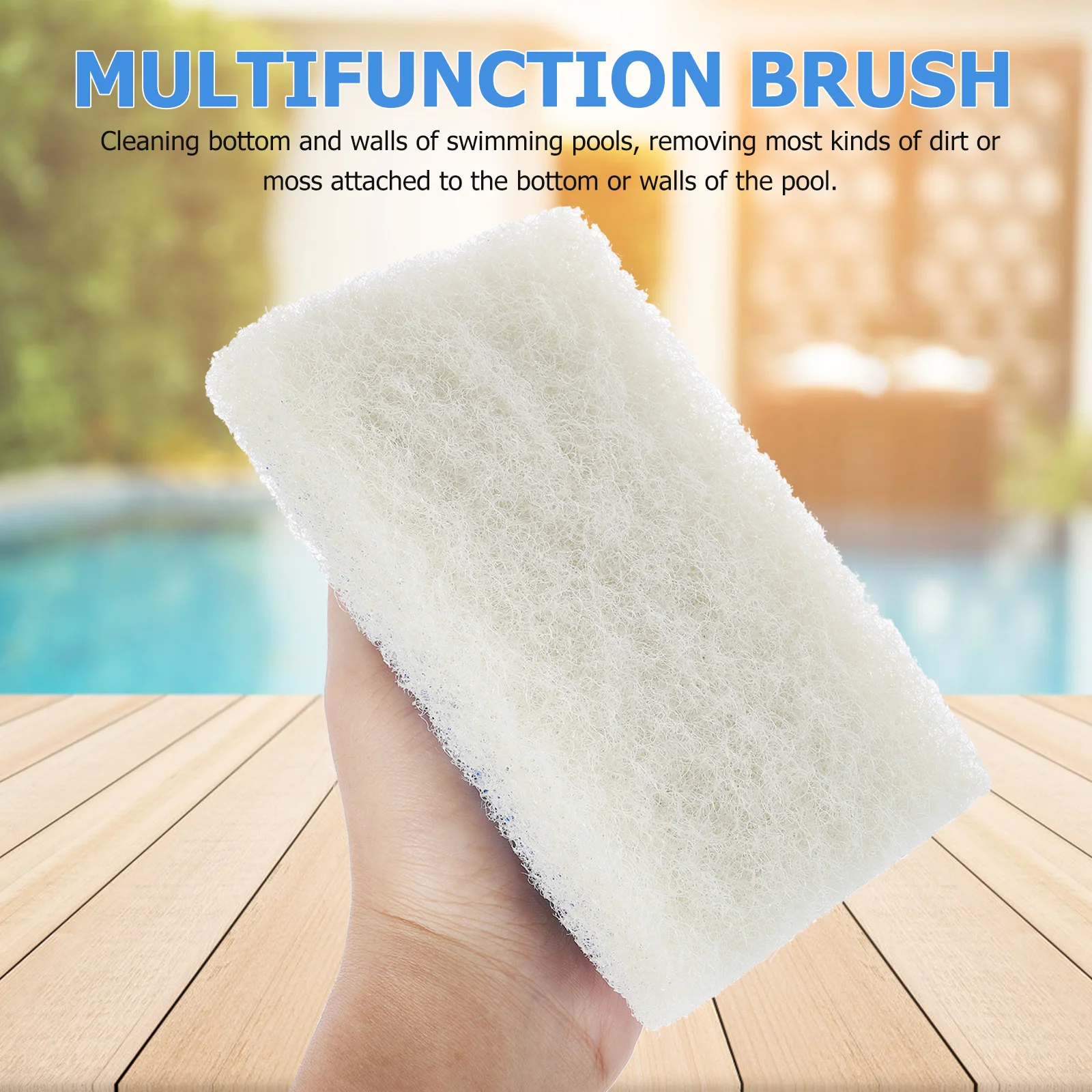 

1Pcs Pool Cleaning Brush Heavy Duty Plastic Handle Scrub Brush for Swimming Pools Saunas High Efficiency Dirt Moss Remover