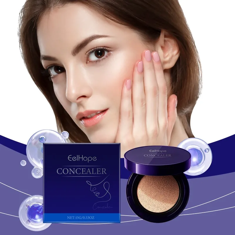 EOEKKY-Base correctora hidratante, cojín de aire, corrector fácil, iluminador facial, maquillaje ligero