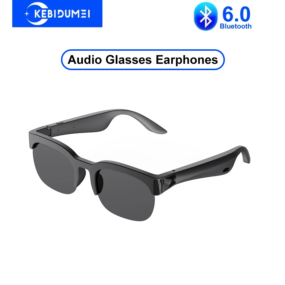 メガネイヤホン Bluetooth 6.0 ヘッドフォンワイヤレスオーディオメガネアウトドアスポーツノイズリダクションヘッドセット Xiaomi iPhone 用