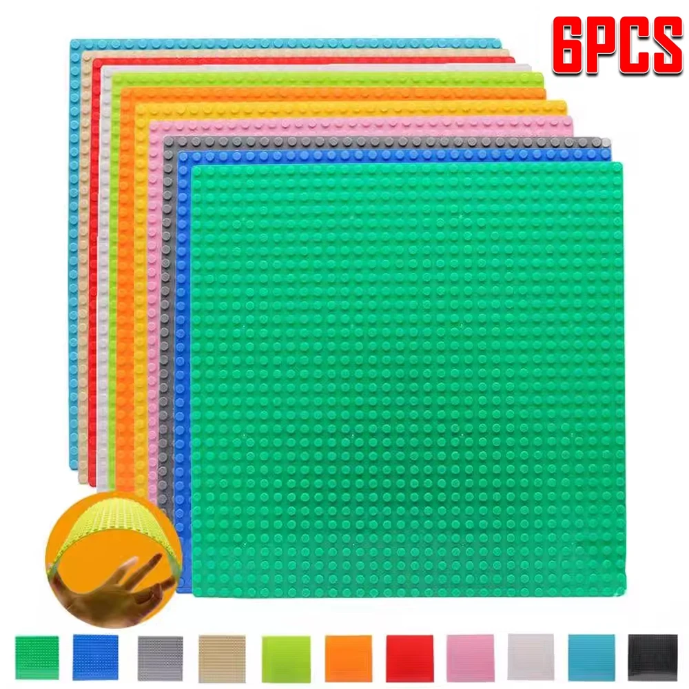 6Pcs 32x32 32x16 Studs Baseplate Building Blocks Base Plates MOC DIY Model Assemble Bricks Parts Educational Construction Toys