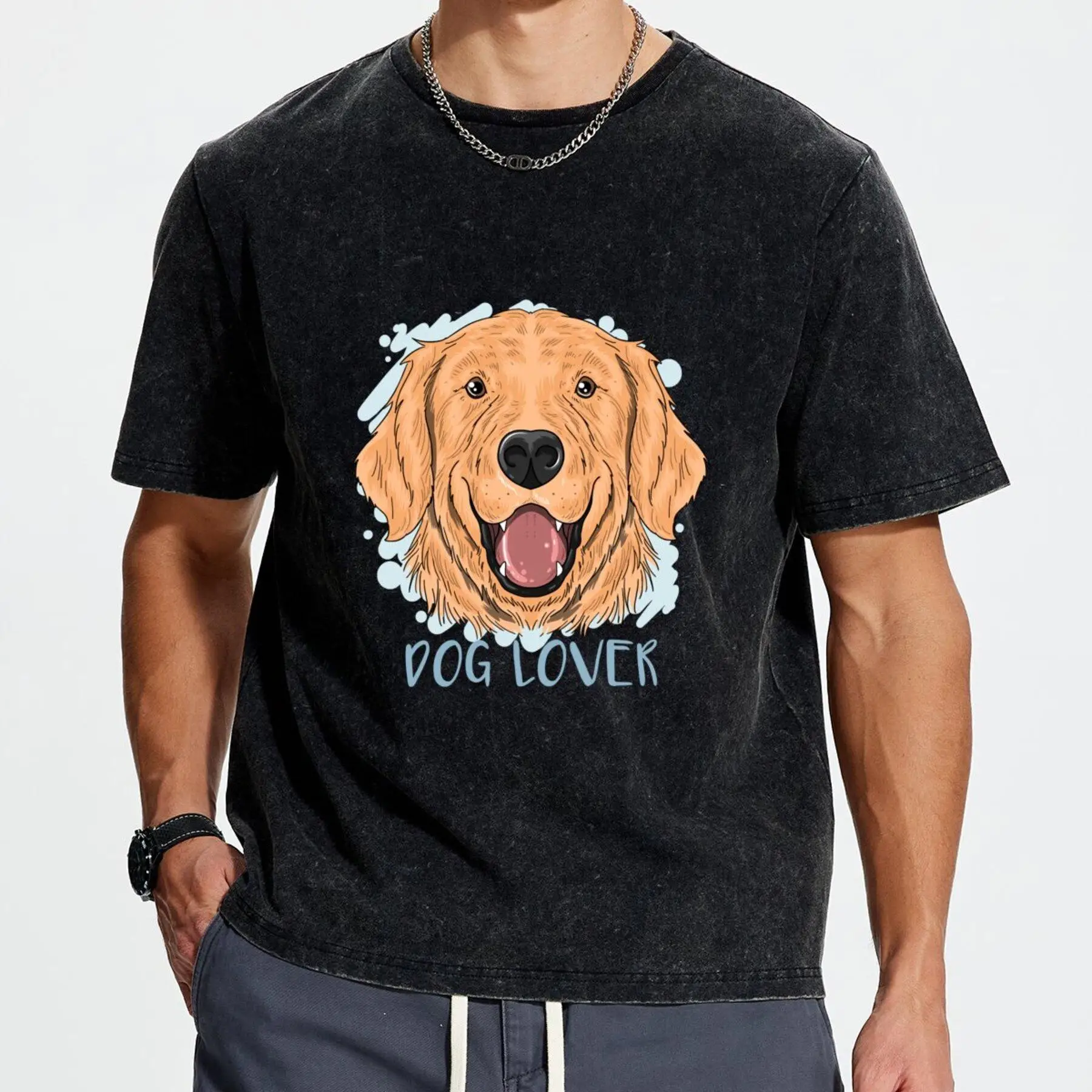 

Men's New T-Shirt 0310 dog lover Comfortable Casual Wear