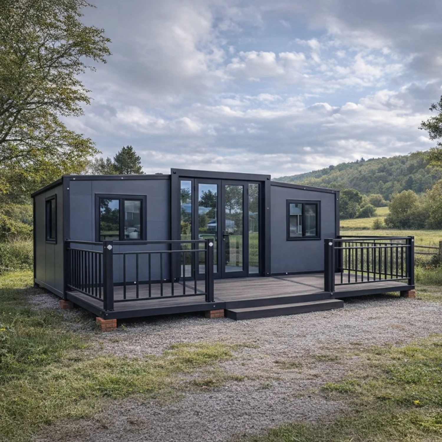 Minimalist House Modular Container House Tiny Home Foldable Prefabricated 20ft Module House with Terrace Flat Roof