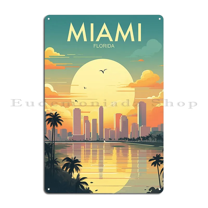 ميامي علامات معدنية جدار الكهف الطباعة حزب كهف نادي تين تسجيل ملصق #2